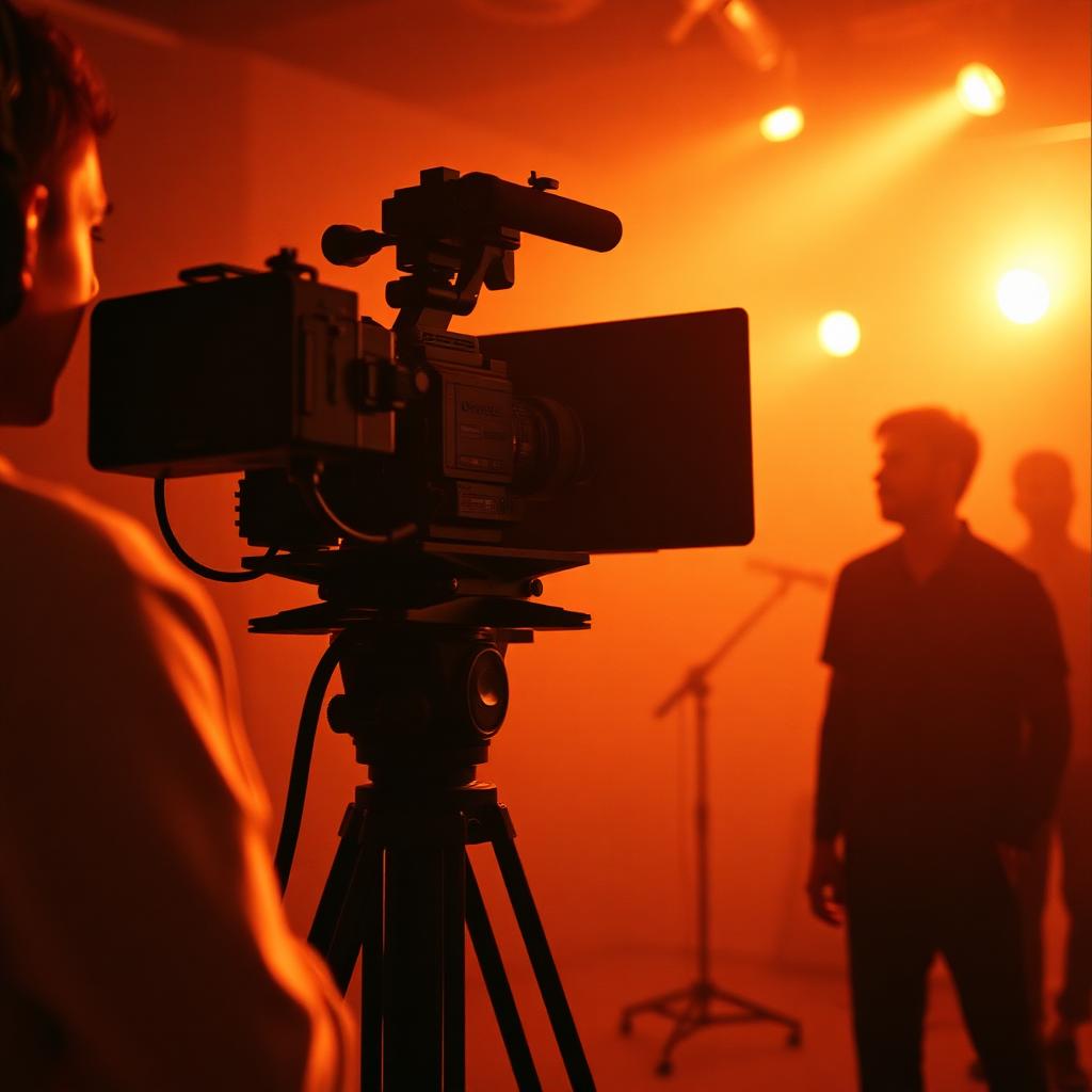 Music video shoot in progress on set